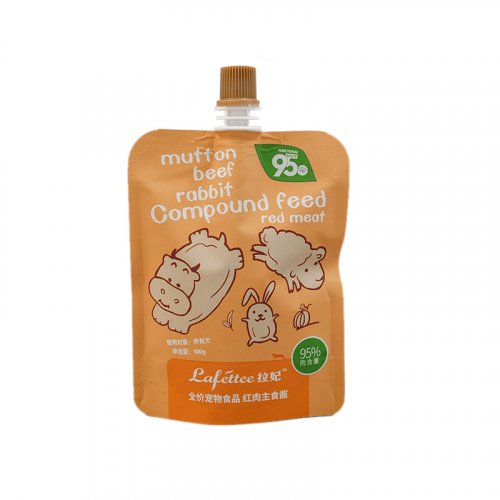 Custom Pet Food Stand Up Spouted Pouches with Spout for Cat Dog Dried Fish Chicken Breast Beef Jerky Snack Edible Packaging