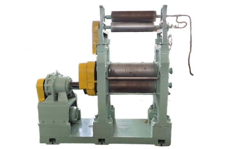 Used 5.5kW Two-Roll Rubber Calender with Top Batch-Off-2688