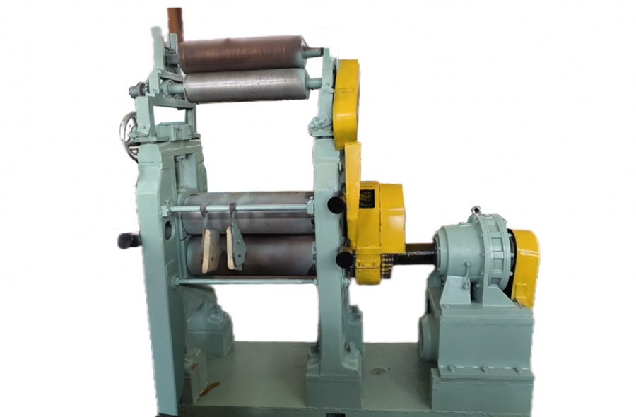 Used 5.5kW Two-Roll Rubber Calender with Top Batch-Off-2686