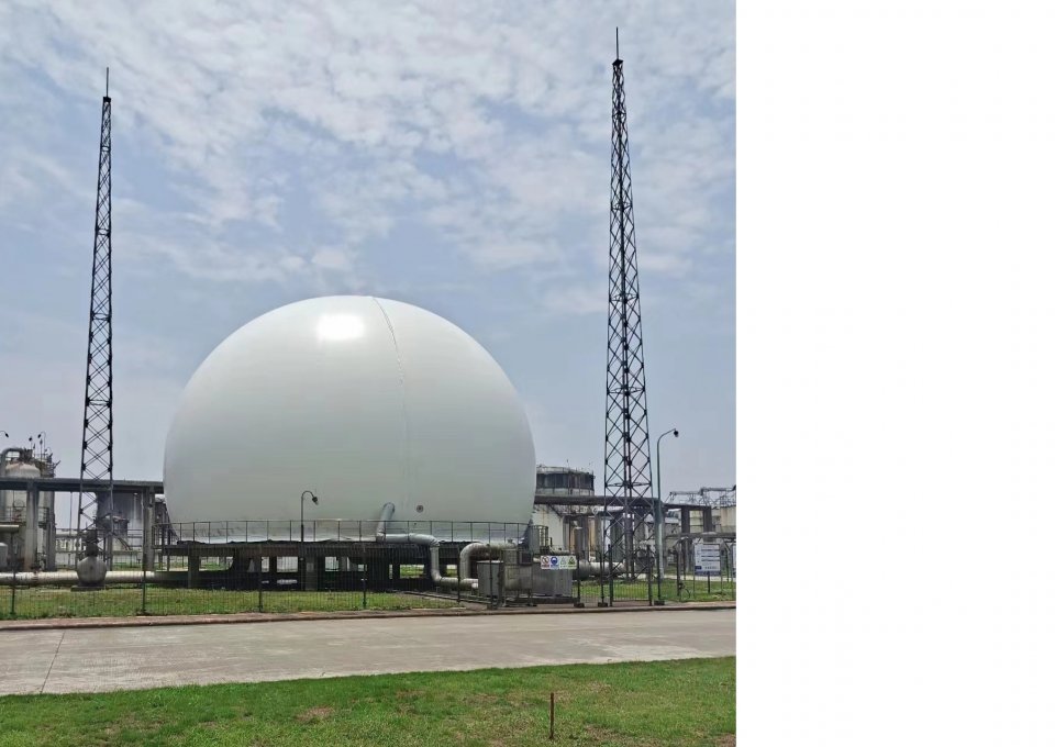 double membrane gas holder