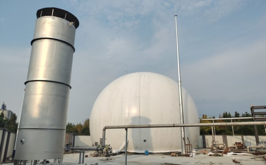 Kitchen waste project: 2000m³ double membrane gas storage tank in Sichuan